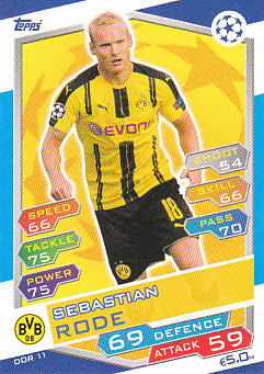 Sebastian Rode Borussia Dortmund 2016/17 Topps Match Attax CL #DOR11